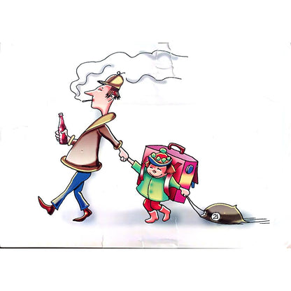 Evgeny Kran 29x21cm Orijinal Karikatür BOD00415
