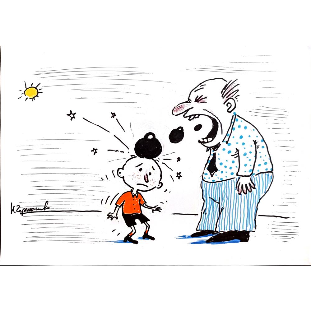 Nickolay Chernyshev 29x21cm Orijinal Karikatür BOD00432