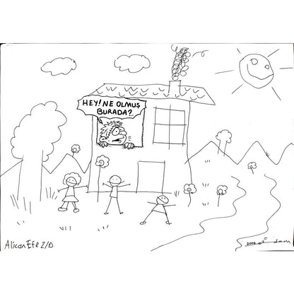 Alican Efe 29x21cm Orijinal Karikatür BOD00449