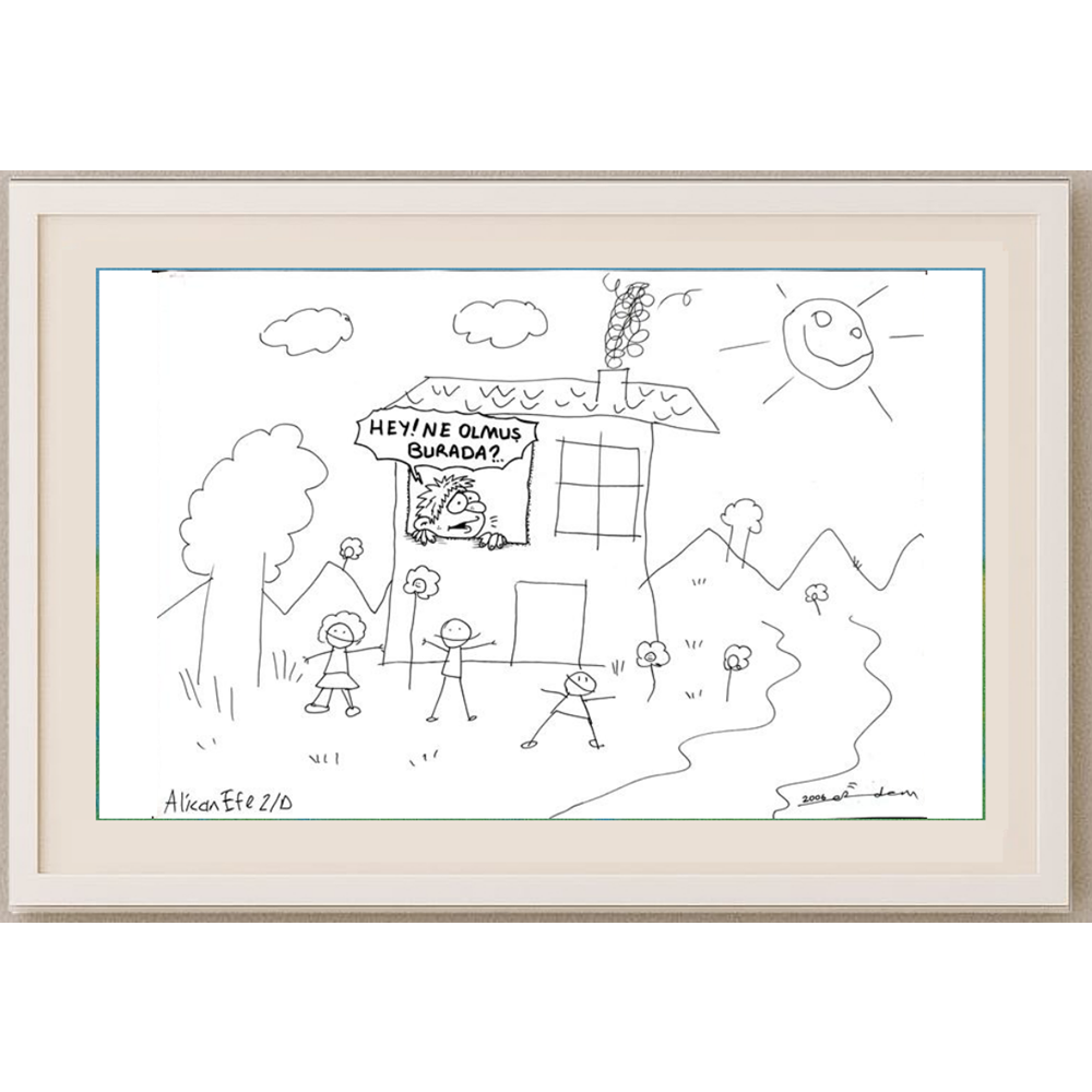 Alican Efe 29x21cm Orijinal Karikatür BOD00449