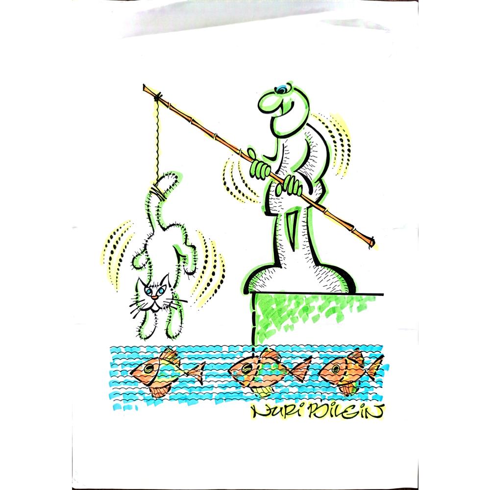 Nuri Bilgin 35x25cm Orijinal Karikatür BOD00452