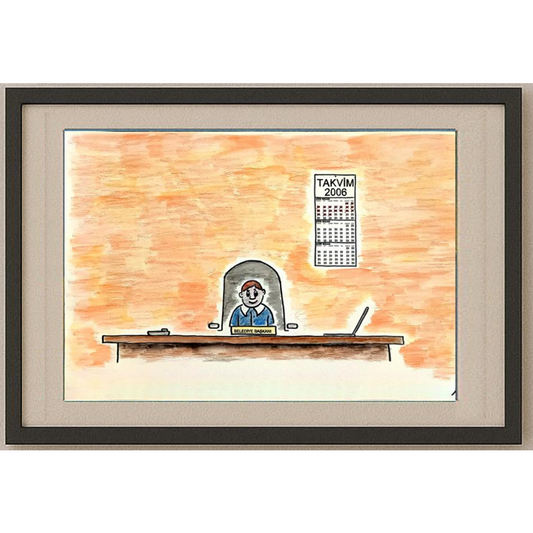 Atilla Efendioğlu 29x21cm Orijinal Karikatür BOD00455