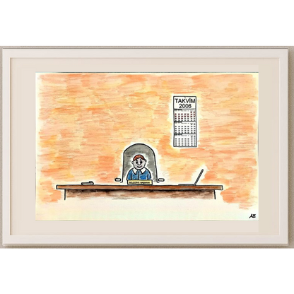 Atilla Efendioğlu 29x21cm Orijinal Karikatür BOD00455