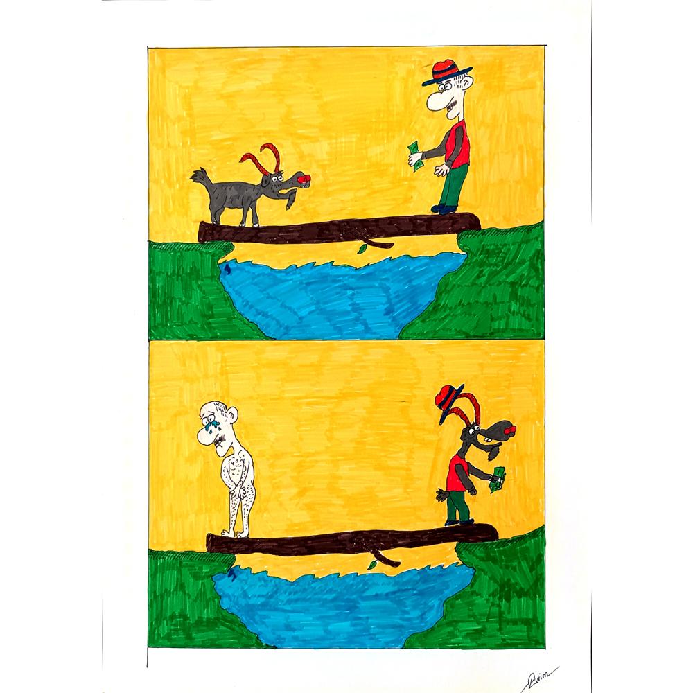 Evrim Coşkun 29x21cm Orijinal Karikatür BOD00459