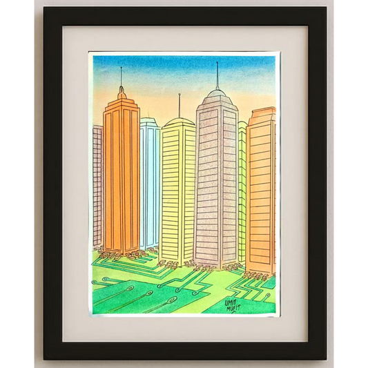 Ümit Müfit Dinçay 29x21cm Orijinal Karikatür BOD00462
