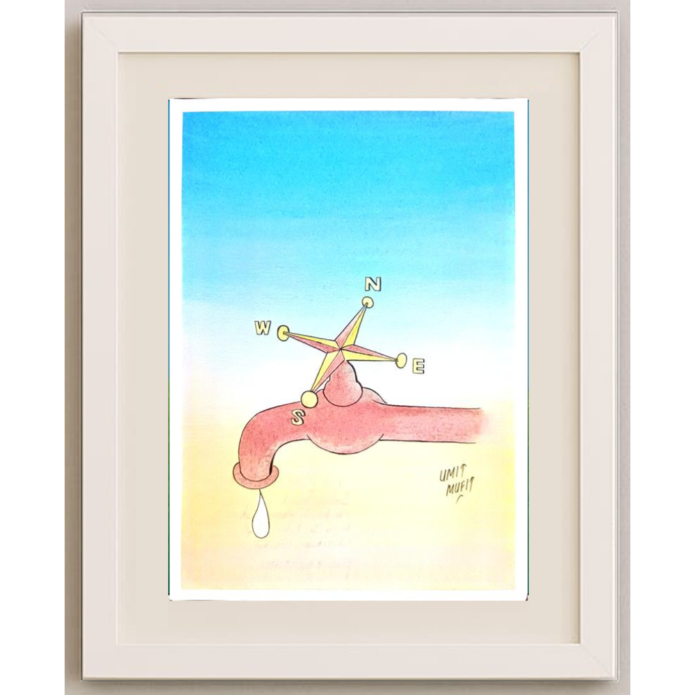 Ümit Müfit Dinçay 29x21cm Orijinal Karikatür BOD00463