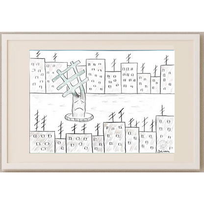 Zerrin Tığlıoğlu 29x21cm Orijinal Karikatür BOD00465