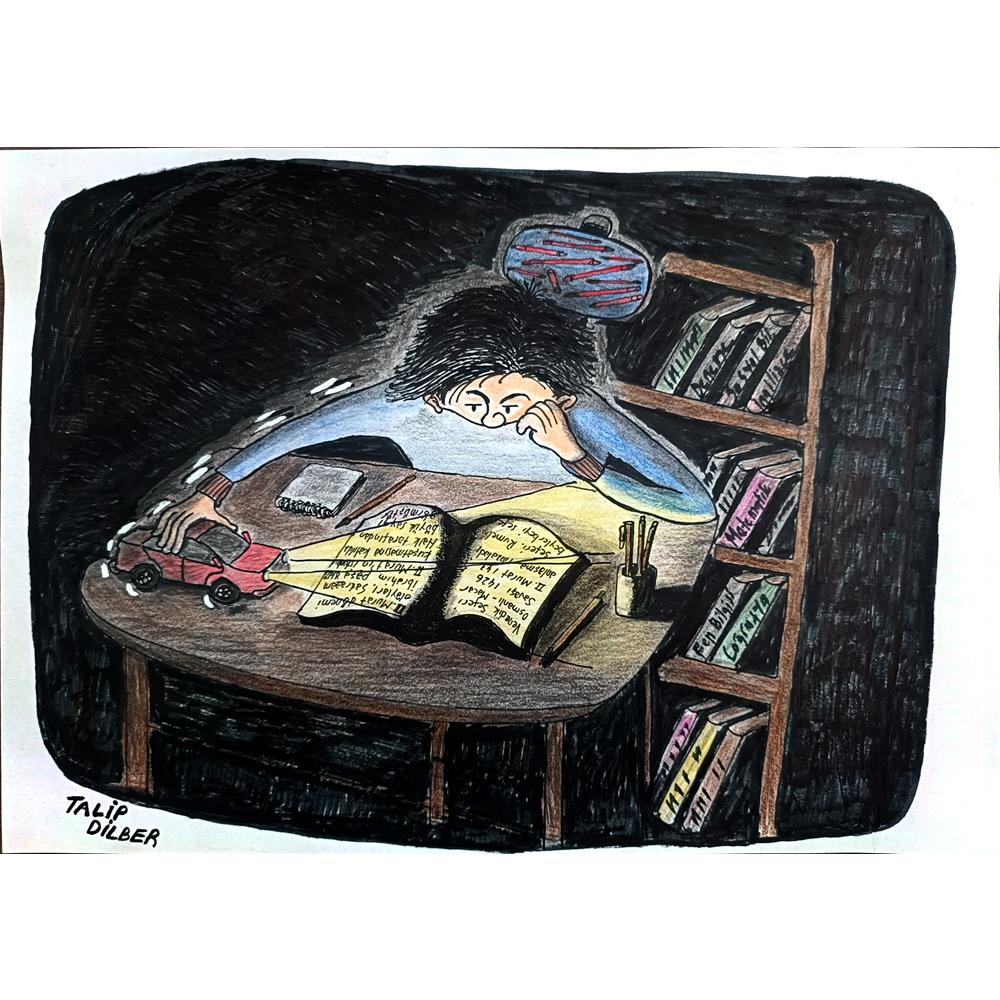 Talip Dilber 29x21cm Orijinal Karikatür BOD00467