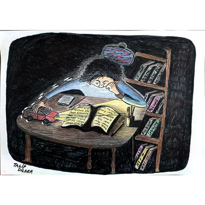 Talip Dilber 29x21cm Orijinal Karikatür BOD00467