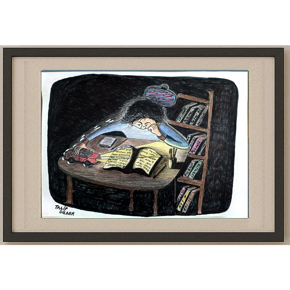 Talip Dilber 29x21cm Orijinal Karikatür BOD00467
