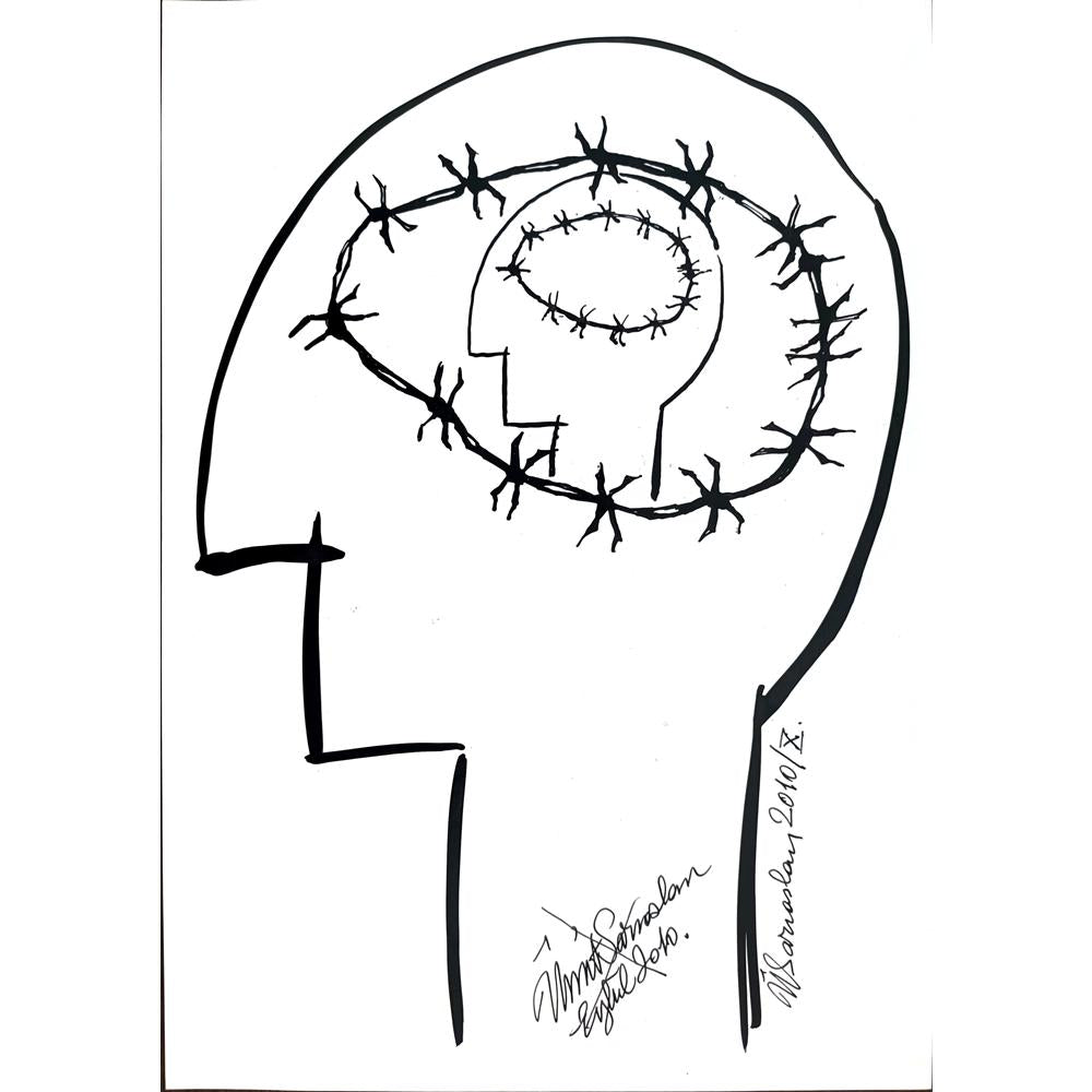 Ümit Sarıaslan 29x21cm Orijinal Karikatür BOD00478