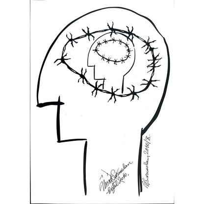Ümit Sarıaslan 29x21cm Orijinal Karikatür BOD00478