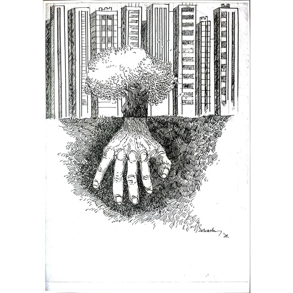 Ümit Sarıaslan 29x21cm Orijinal Karikatür BOD00481