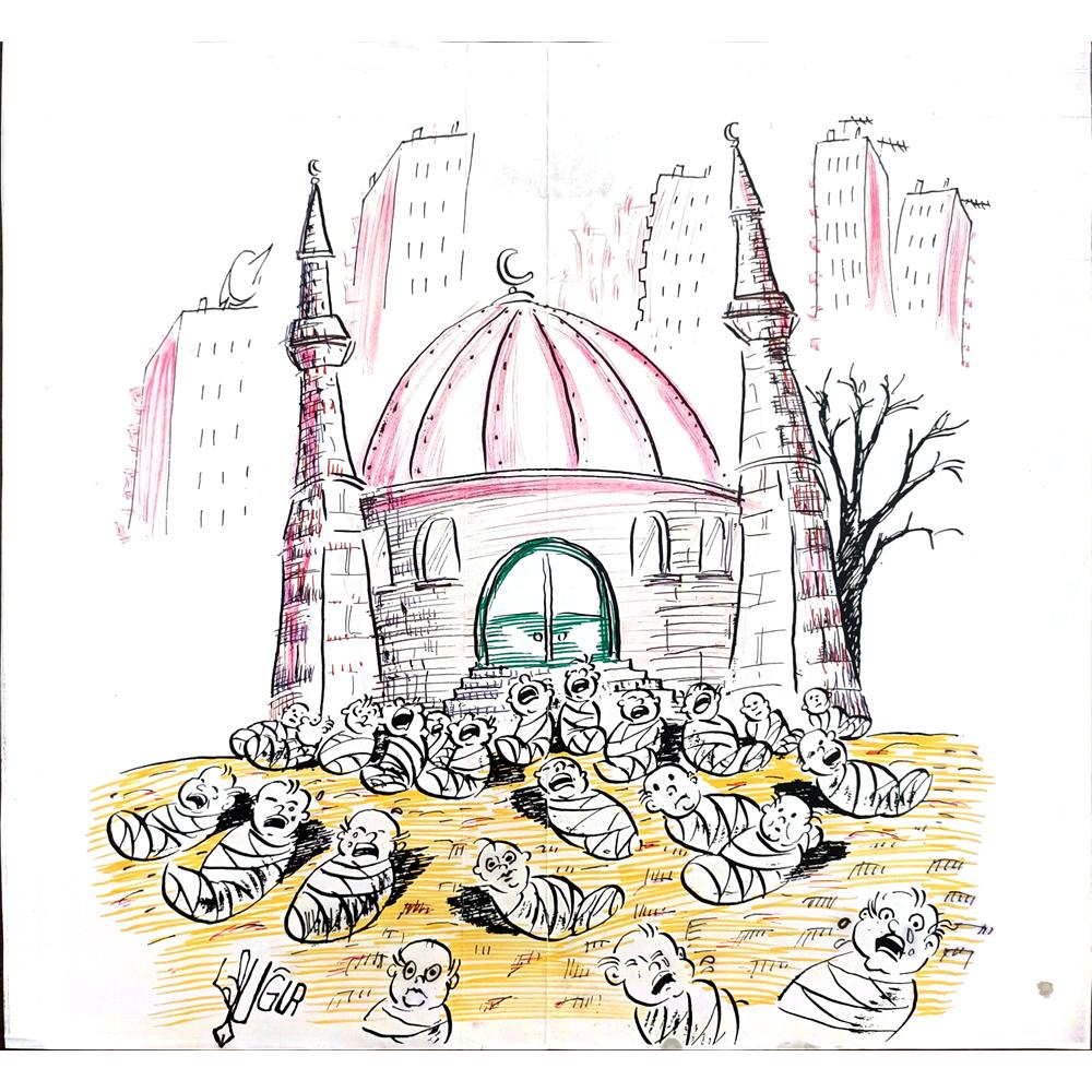 Uğur 33x30cm Orijinal Karikatür BOD00489