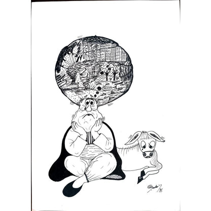 Ekin Olcay Sahin 31x24cm Orijinal Karikatür BOD00498