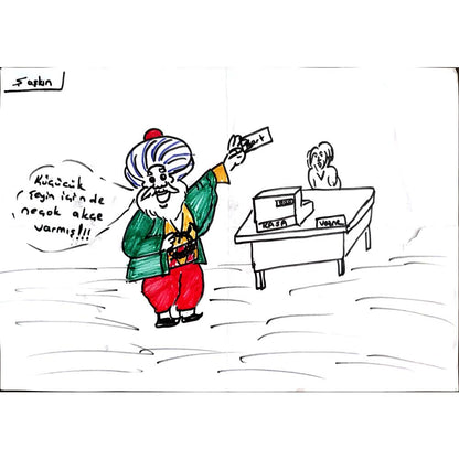 Emrah Sami Seçil 29x21cm Orijinal Karikatür BOD00509