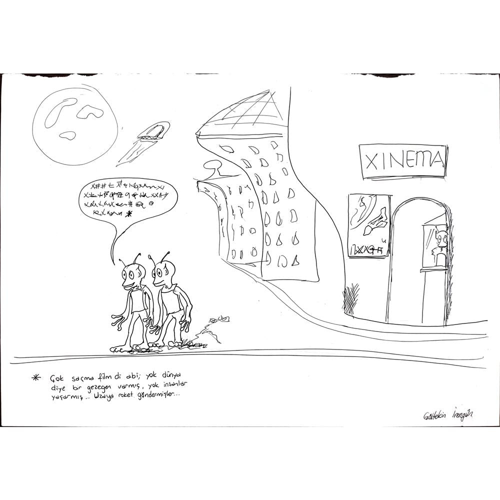 Gültekin İrengün 35x25cm Orijinal Karikatür BOD00514
