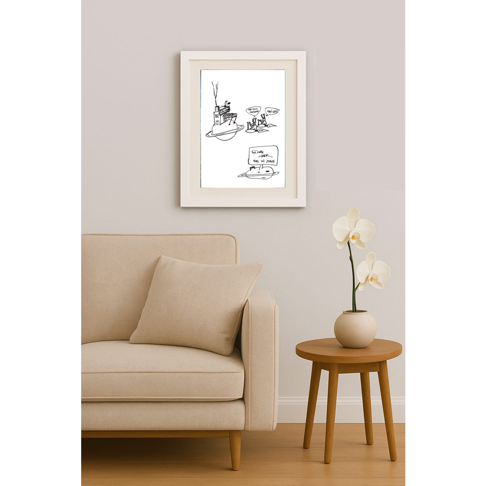 Emre Uzer 35x25cm Orijinal Karikatür BOD00516