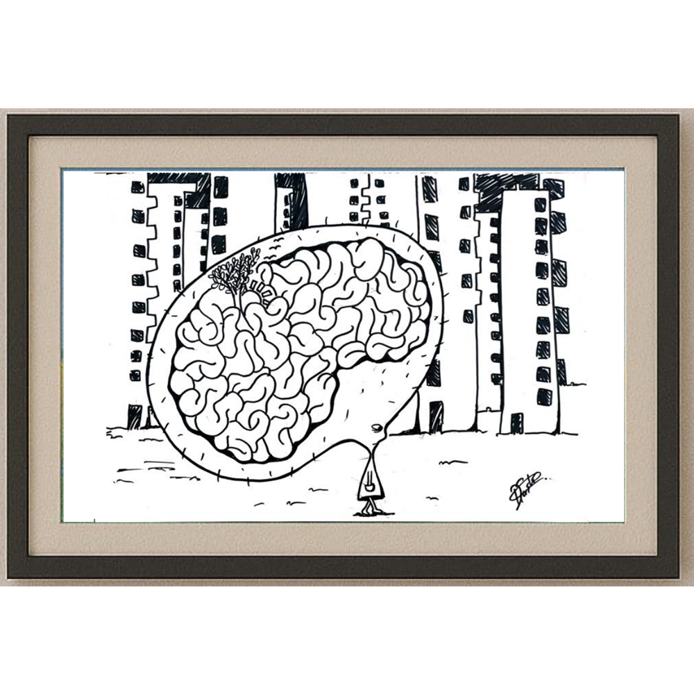 Demet Taşkan 35x25cm Orijinal Karikatür BOD00519