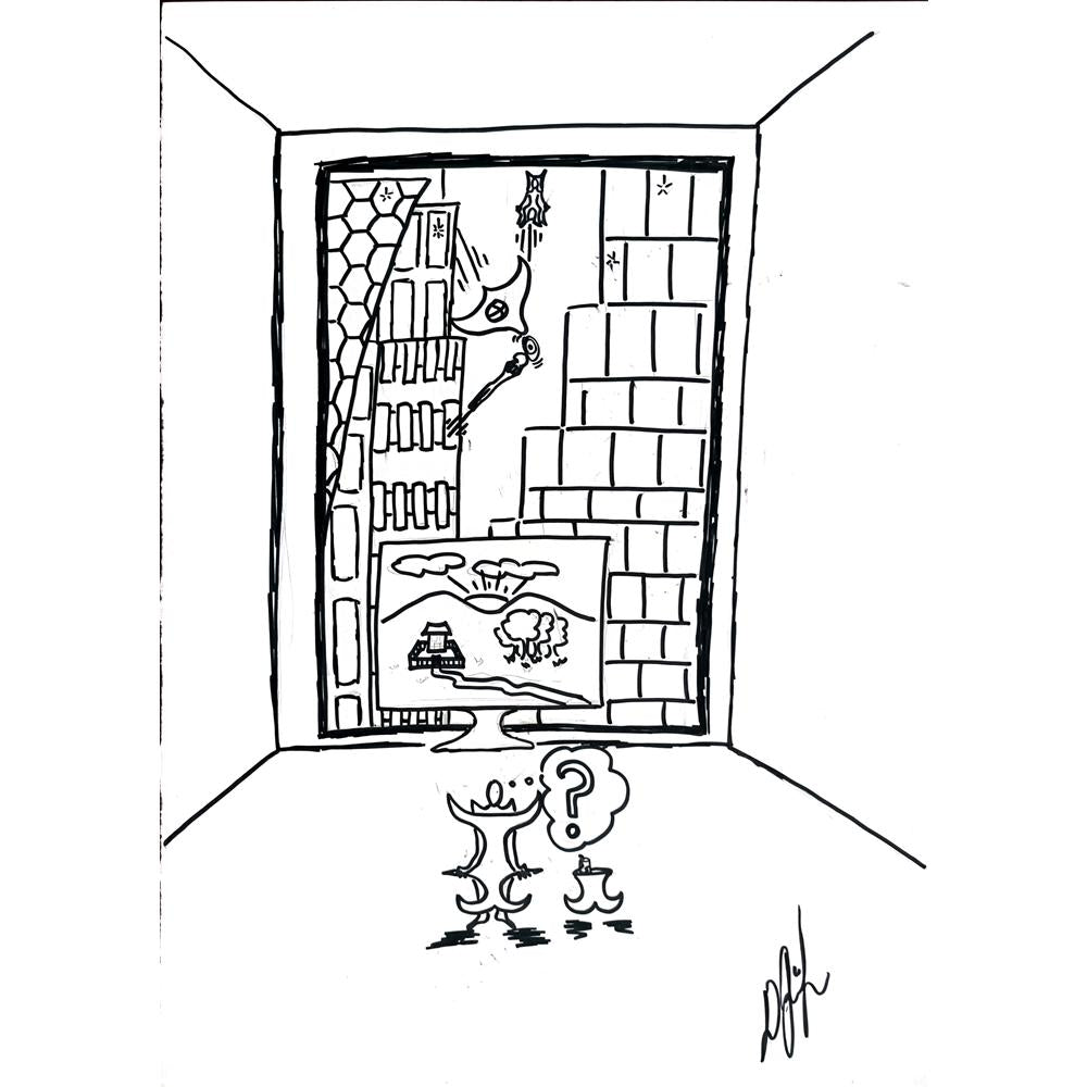 Unknown 35x25cm Orijinal Karikatür BOD00520