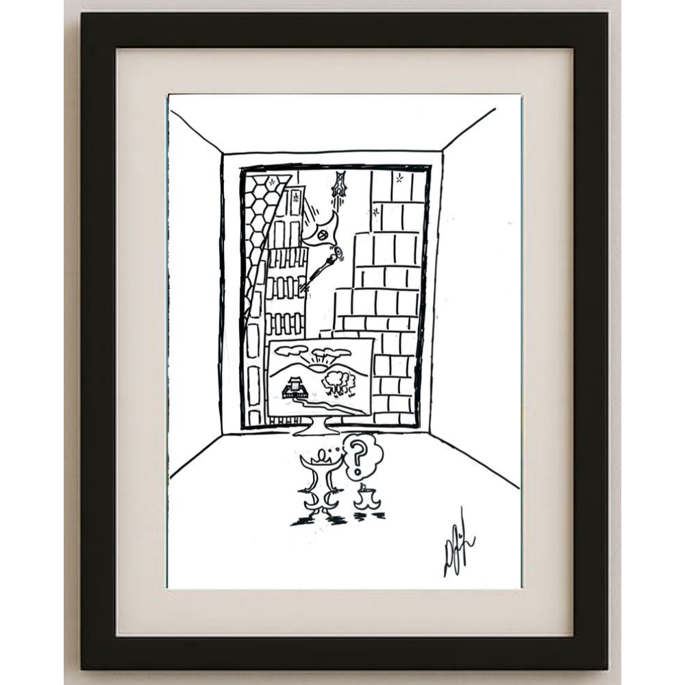 Unknown 35x25cm Orijinal Karikatür BOD00520