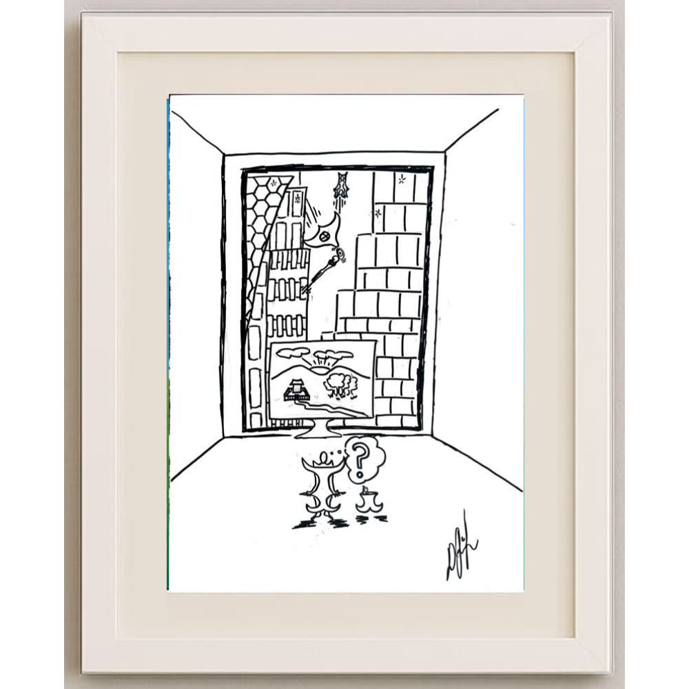 Unknown 35x25cm Orijinal Karikatür BOD00520