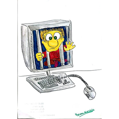 Baran Keskin 29x21cm Orijinal Karikatür BOD00534