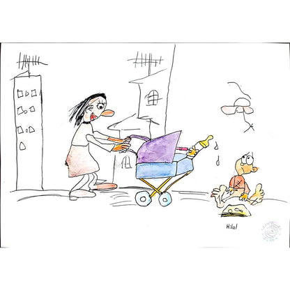 Hilal Yıldız 29x21cm Orijinal Karikatür BOD00565