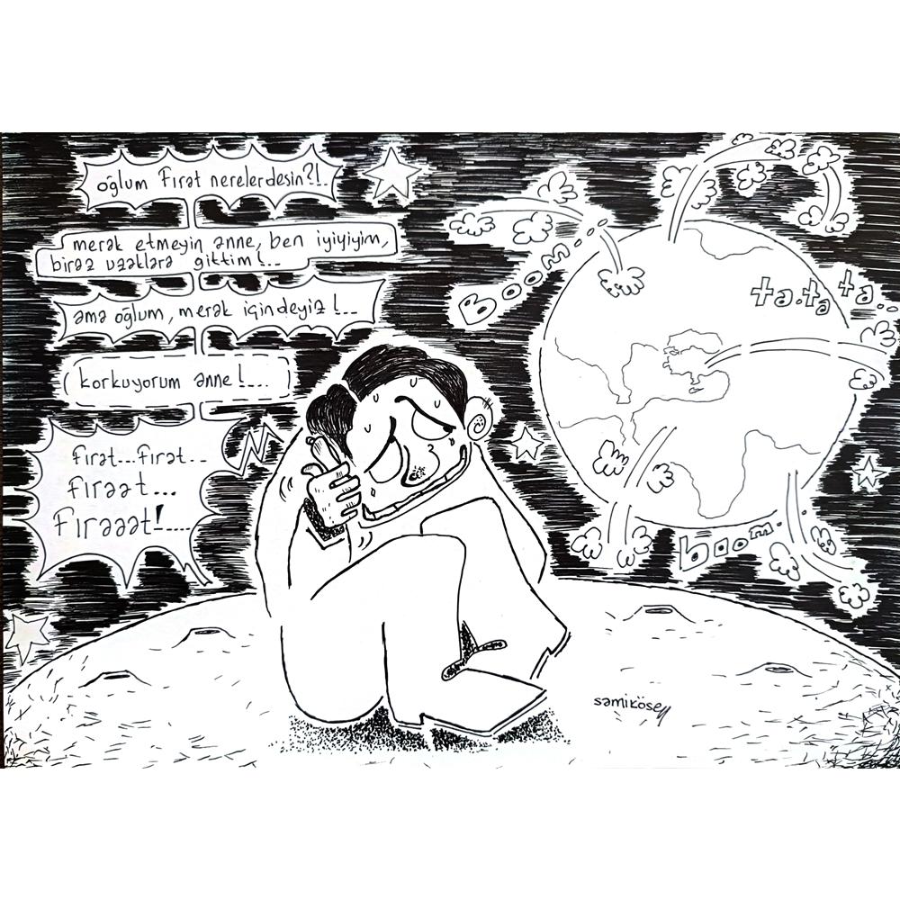 Sami Köse 29x21cm Orijinal Karikatür BOD00585