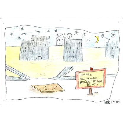 Ergiz Gizer 29x21cm Orijinal Karikatür BOD00609