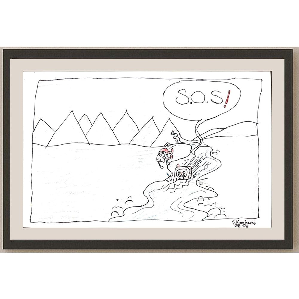 Kaan İnceay 29x21cm Orijinal Karikatür BOD00612