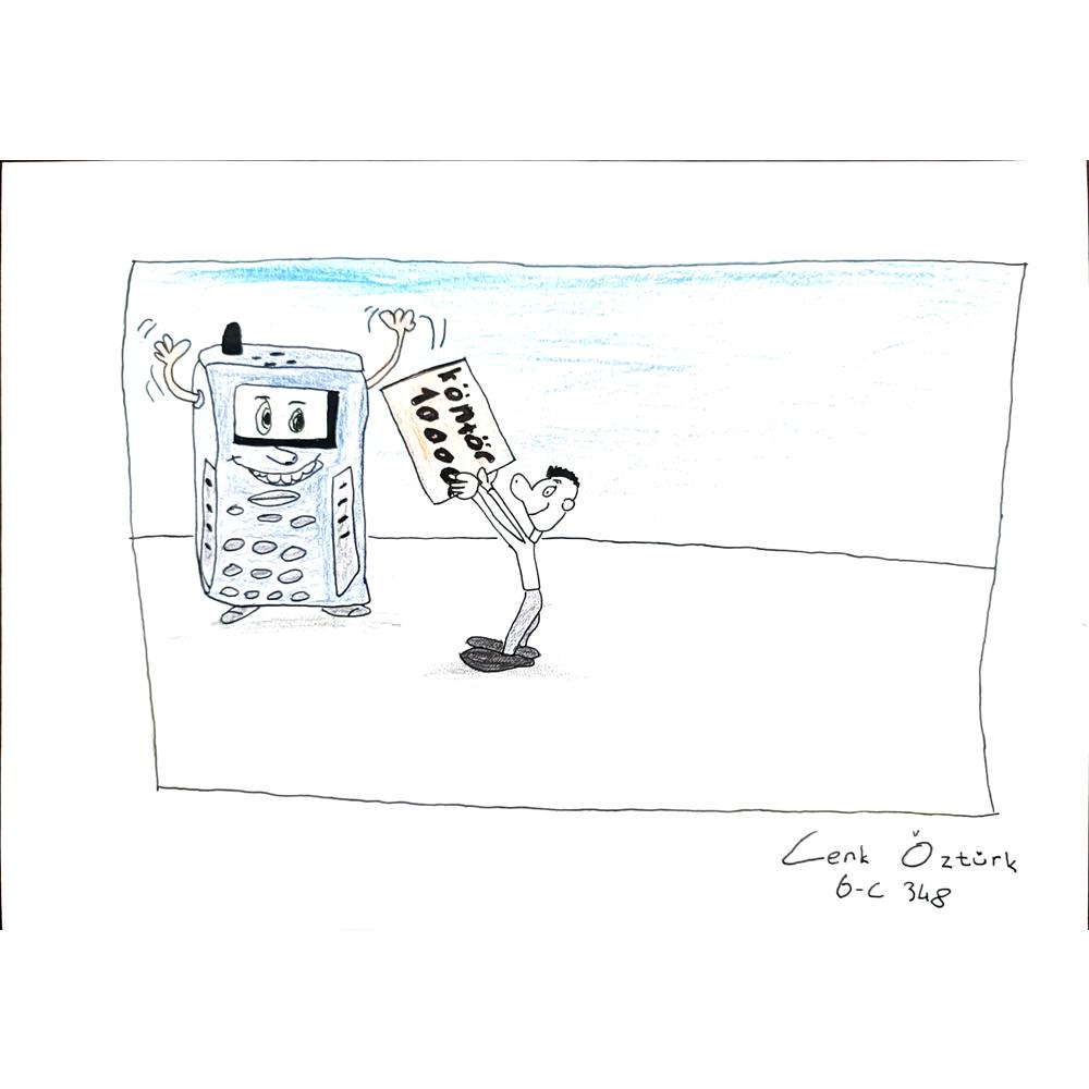 Cenk Öztürk 29x21cm Orijinal Karikatür BOD00614