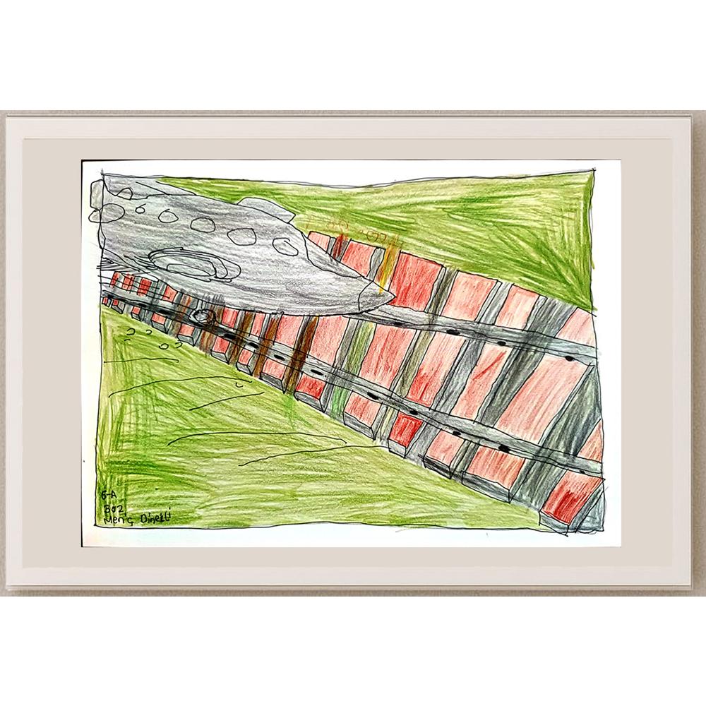 Meriç Dinekli 29x21cm Orijinal Karikatür BOD00615