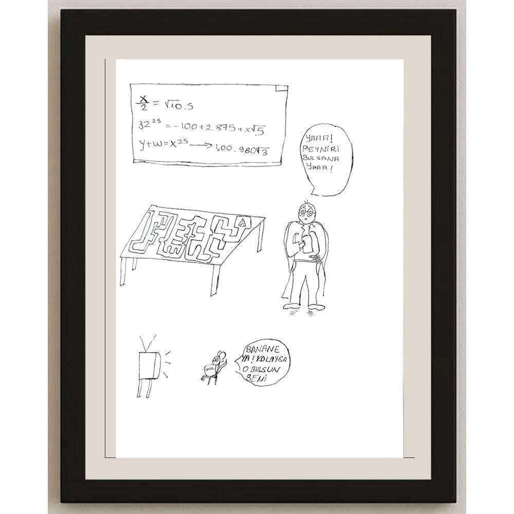 Deniz Manas Çelikbaş 29x21cm Orijinal Karikatür BOD00617
