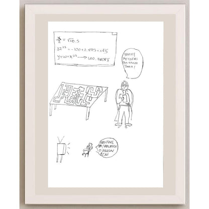 Deniz Manas Çelikbaş 29x21cm Orijinal Karikatür BOD00617