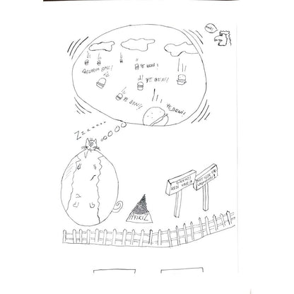 Deniz Manas Çelikbaş 29x21cm Orijinal Karikatür BOD00618