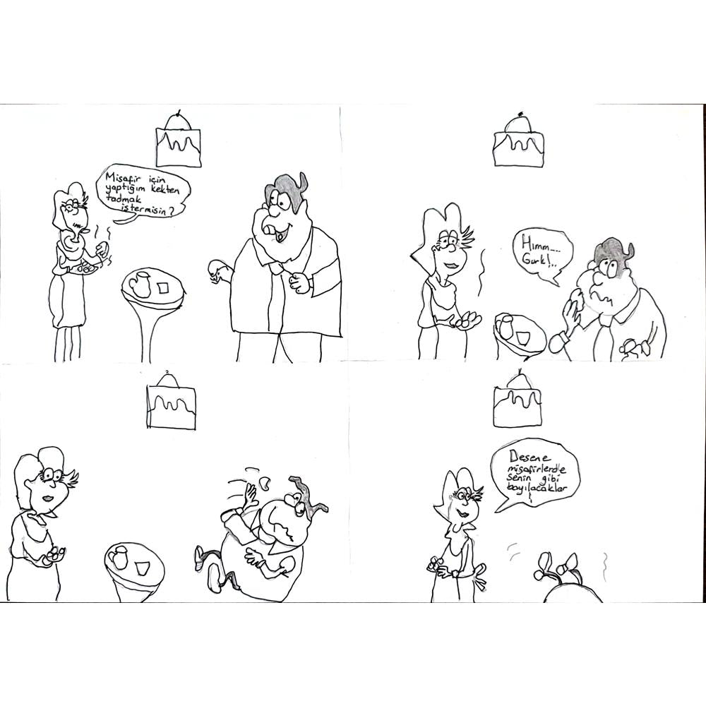 Kubilay Şanlı 29x21cm Orijinal Karikatür BOD00658