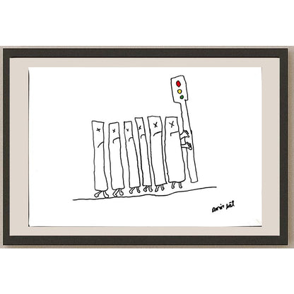 Derin Lal Çevik 29x21cm Orijinal Karikatür BOD00683