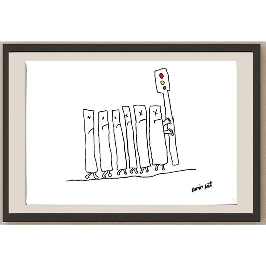 Derin Lal Çevik 29x21cm Orijinal Karikatür BOD00683
