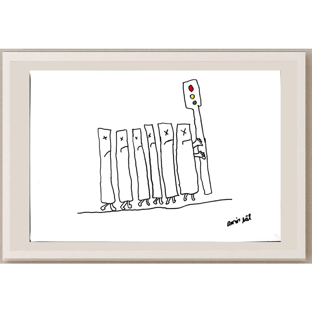Derin Lal Çevik 29x21cm Orijinal Karikatür BOD00683