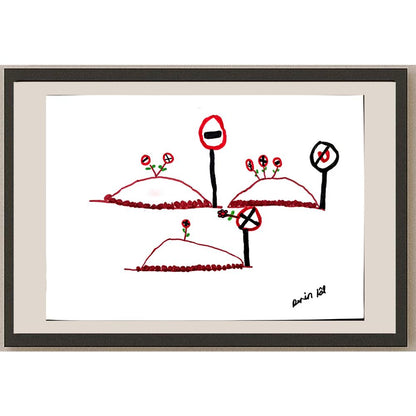 Derin Lal Çevik 29x21cm Orijinal Karikatür BOD00684