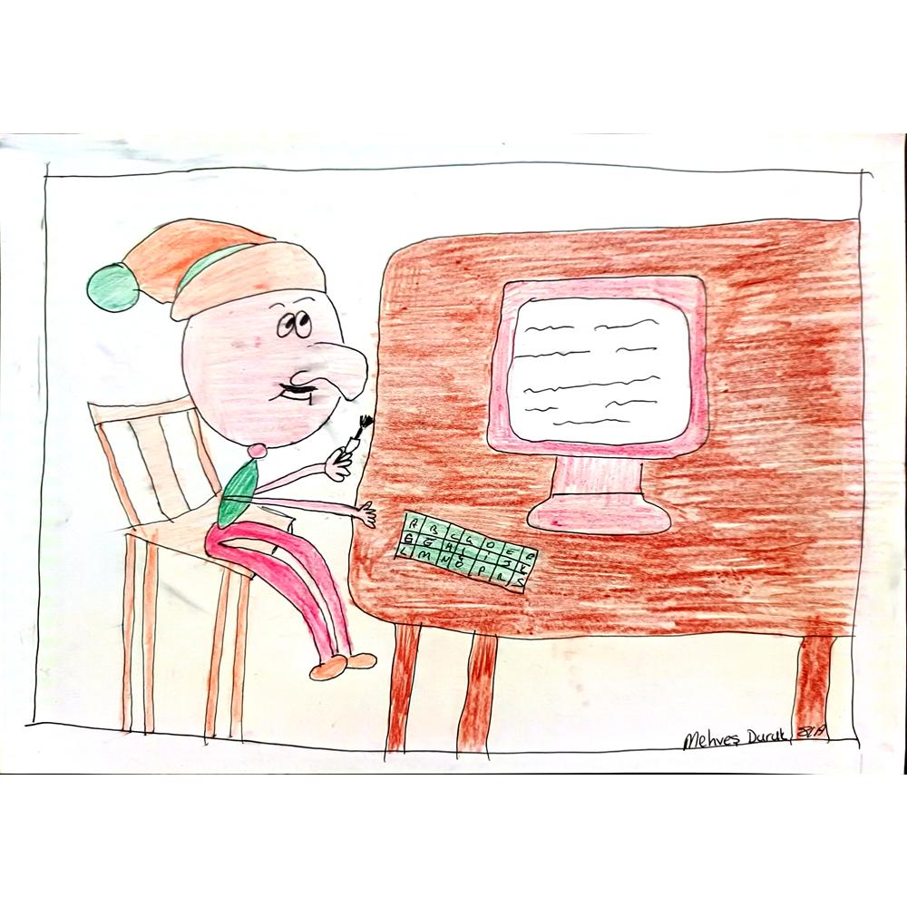Mehveş Duruk 29x21cm Orijinal Karikatür BOD00694