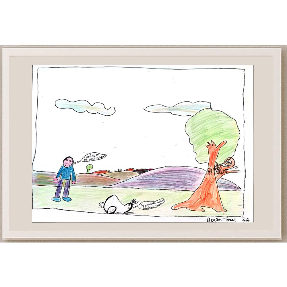 Begüm Tezer 29x21cm Orijinal Karikatür BOD00695