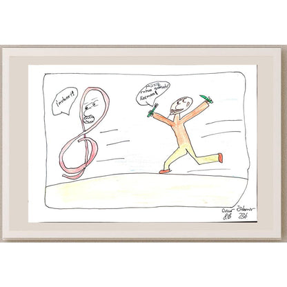 Onur Özdemir 29x21cm Orijinal Karikatür BOD00696