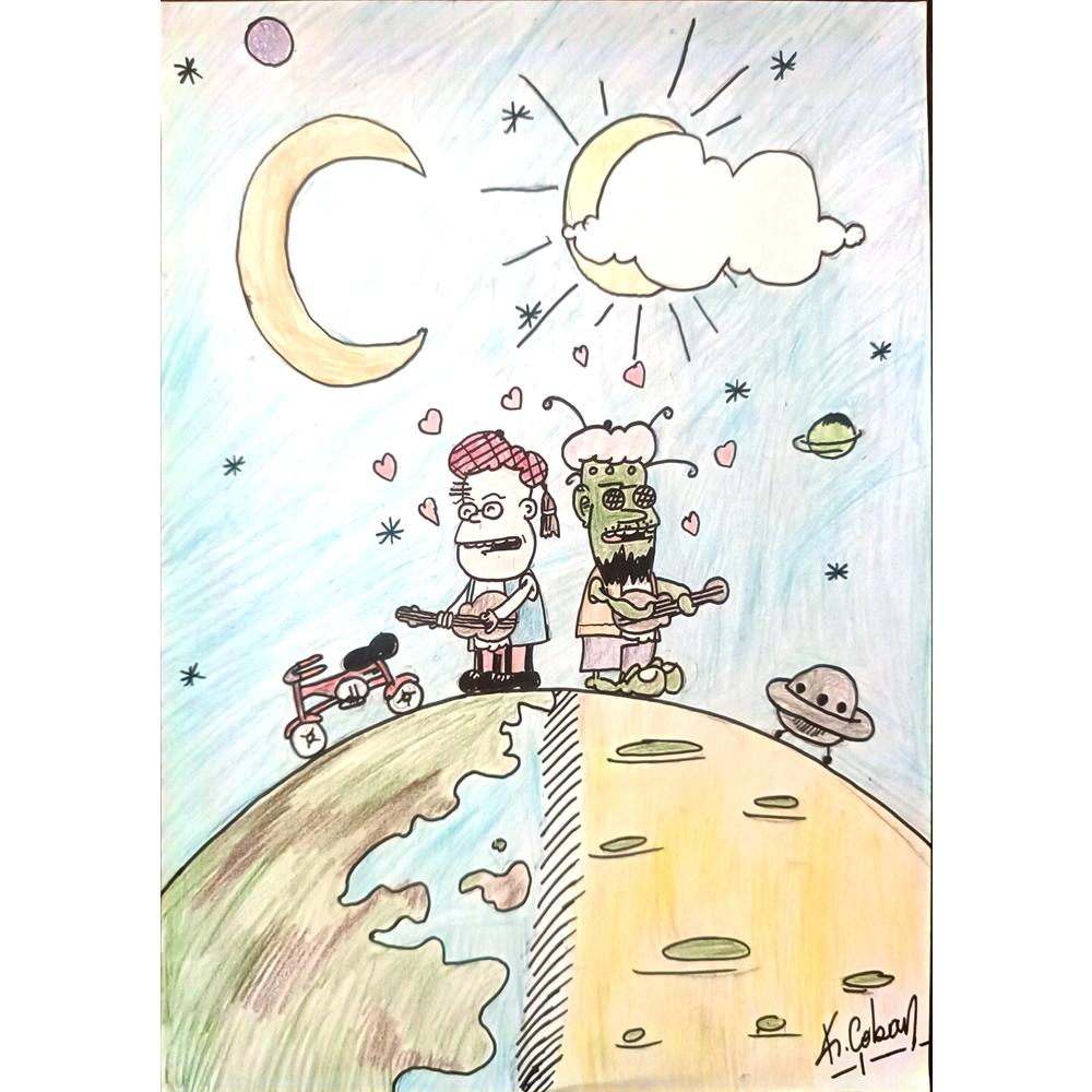 Kaan Çoban 29x21cm Orijinal Karikatür BOD00706