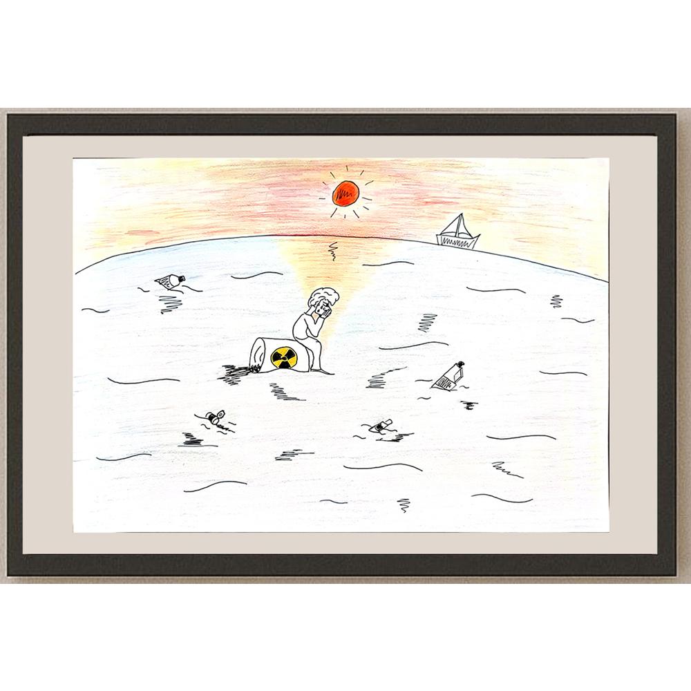 Uğur Hökelekli 29x21cm Orijinal Karikatür BOD00714