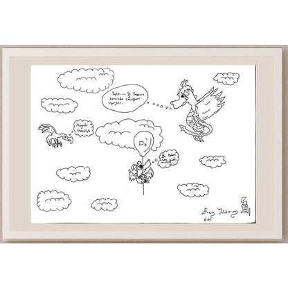 Eren Yıldırım 29x21cm Orijinal Karikatür BOD00735