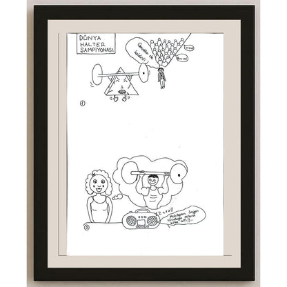 İdil Altan Küçüknalbant 29x21cm Orijinal Karikatür BOD00736