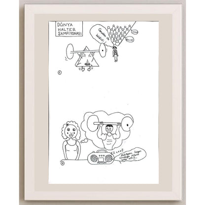 İdil Altan Küçüknalbant 29x21cm Orijinal Karikatür BOD00736