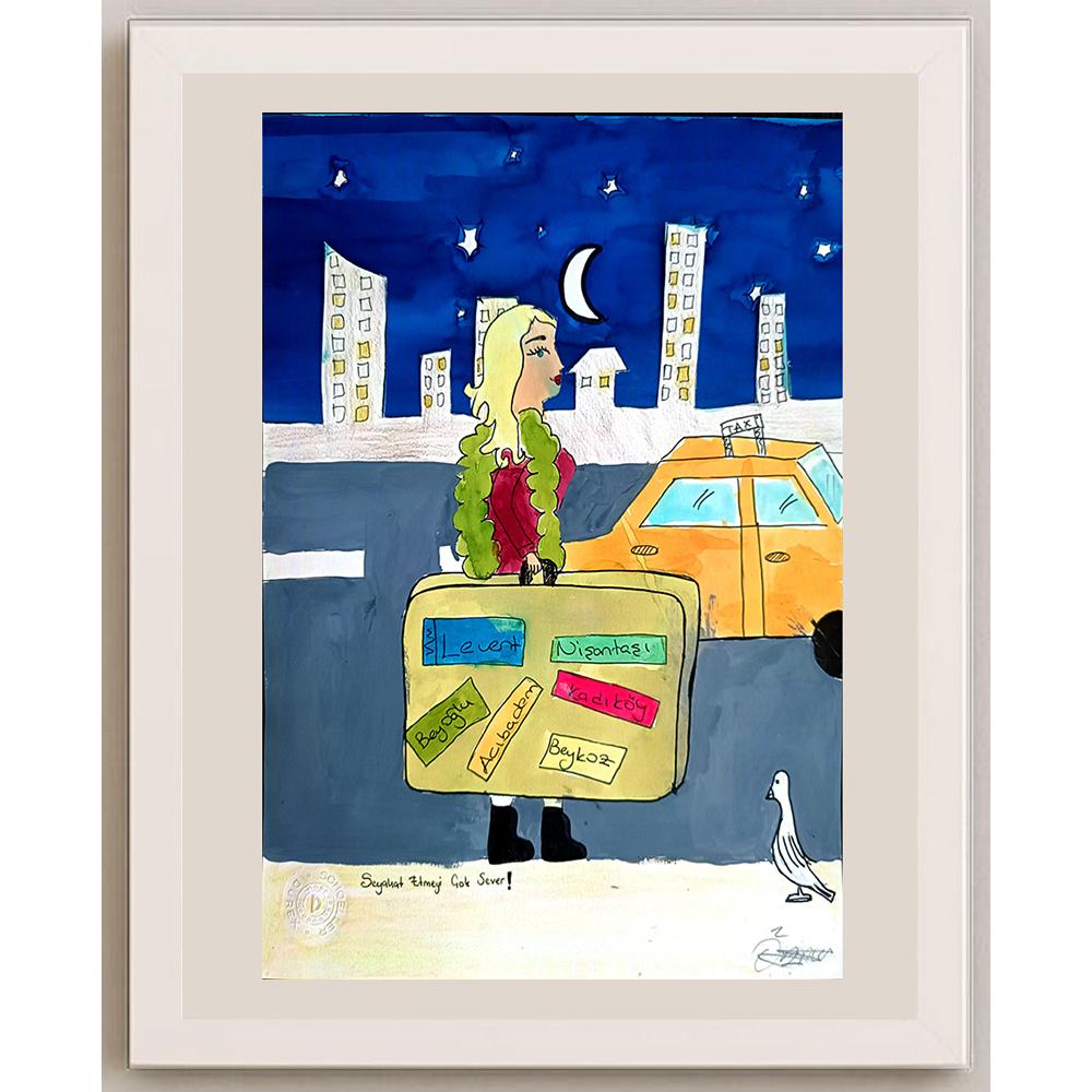 Öznur İrem İşler 29x21cm Orijinal Karikatür BOD00738